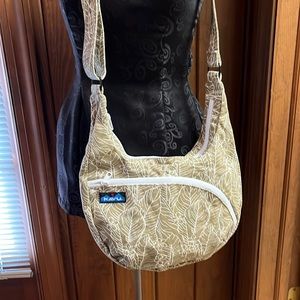 Kavu beige and white hobo crossbody